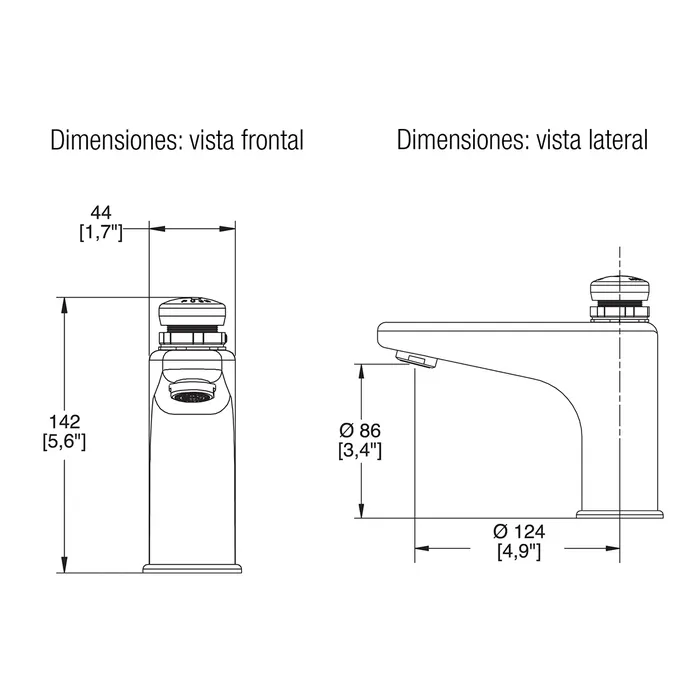 Llave temporizada para lavatorio TV-122 HELVEX