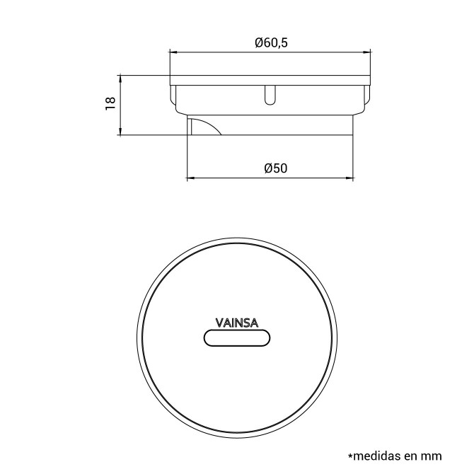 Registro 2 redondo acero 316 VAINSA